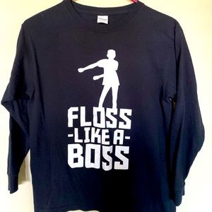 BLACK Long sleeve “Floss like a Boss” size large